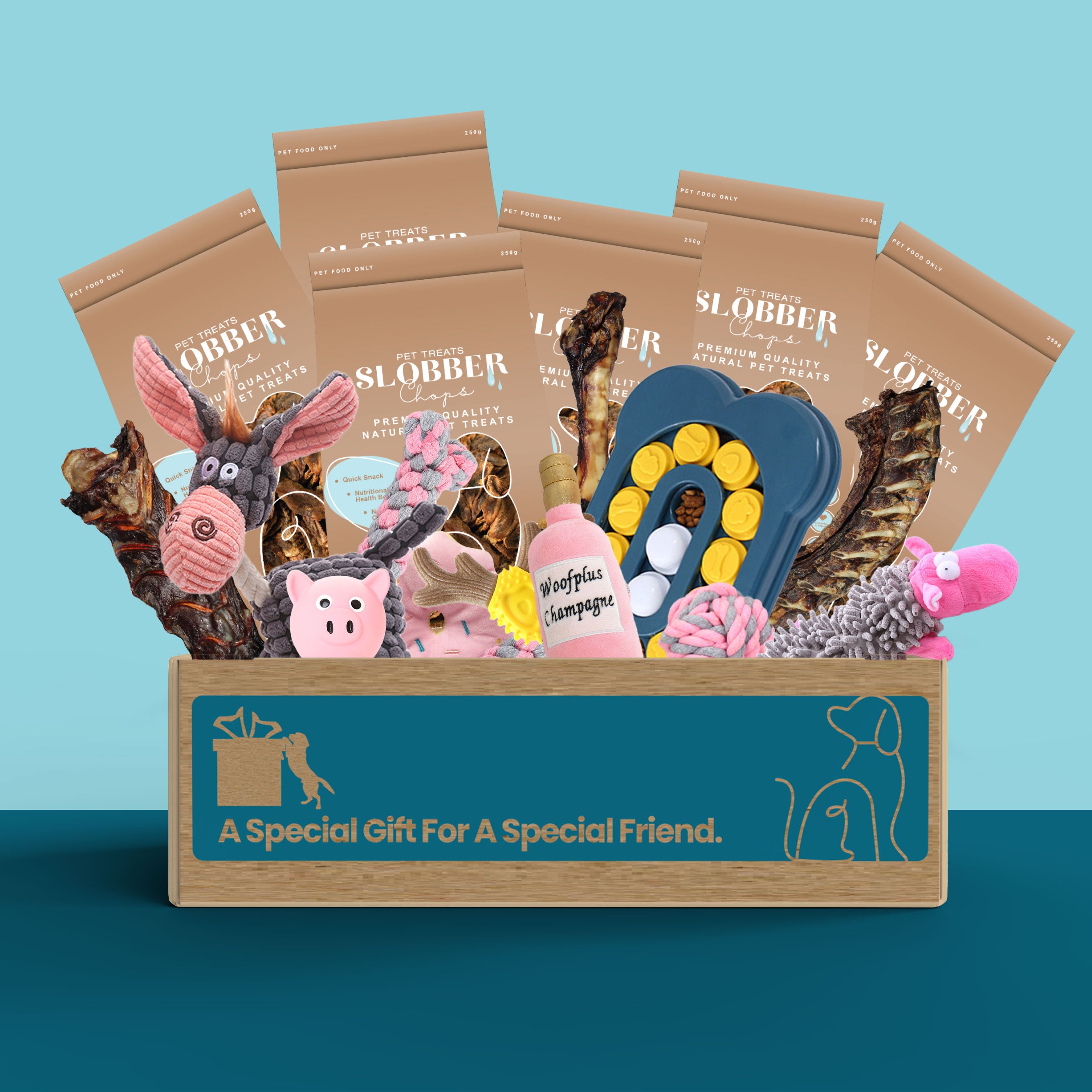 Dog Treats Toy Present Box (Large) – Slobber Chops – Slobber - Main Image