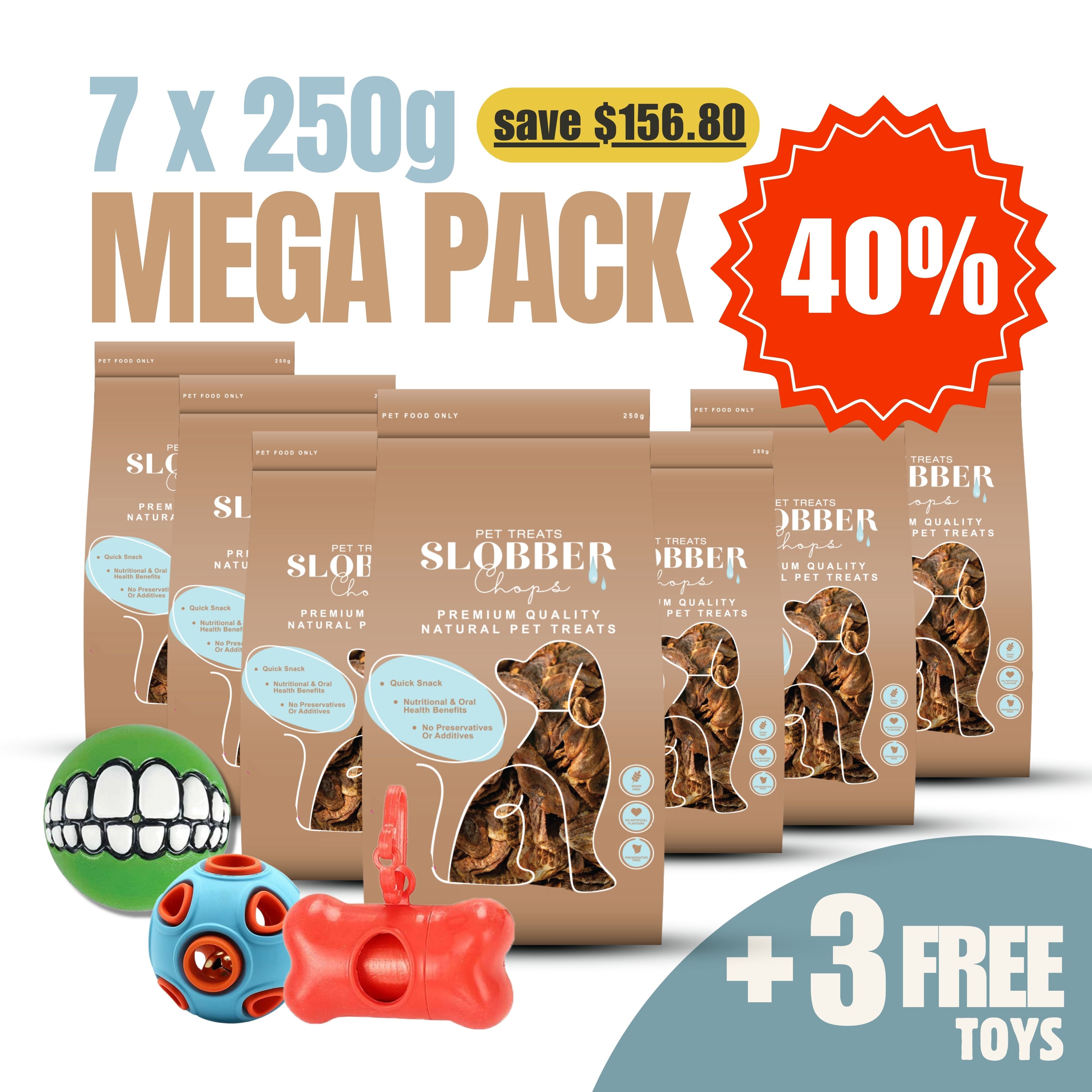 7 x 250g - Mega Kangaroo Dog Treats Pack