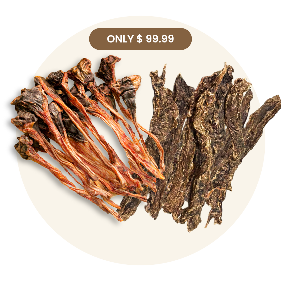 Roo Tendons + Jerky Steak