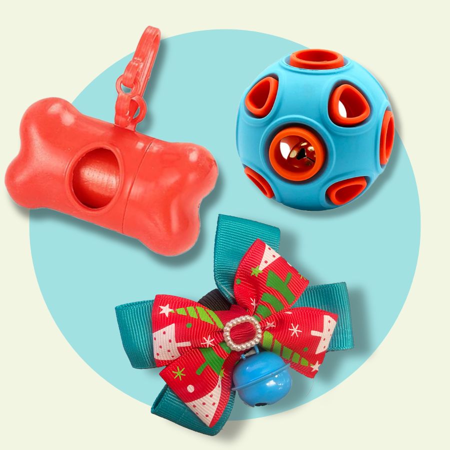 Christmas bow & a bell ball